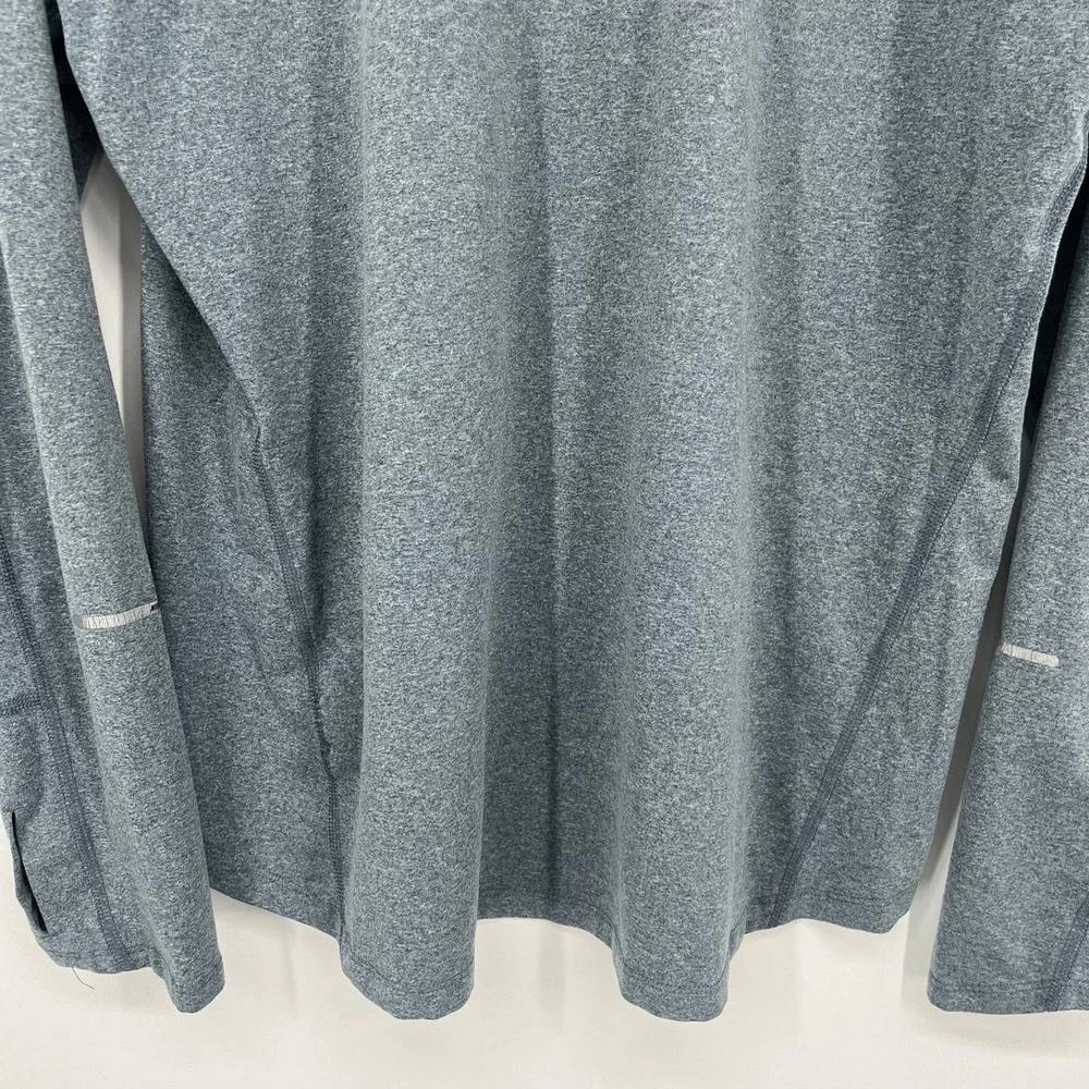 Nike‎ Running Dri-FIT Mens Gray Teal Quarter Zip Pullover Large 504606-480